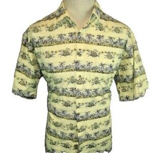 Mens Campa Moda Cotton SS Hawaiian Aloha Island Casual Shirt sz L